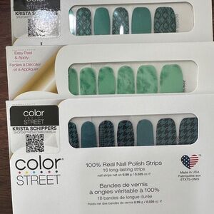 Color Street Vibrant Nail Polish Strips - green and teal patterns